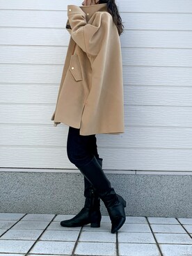 「Q（キュー）のアイテム（その他アウター）」を使った、yuriさん（レディース・155cm）の秋コーディネート