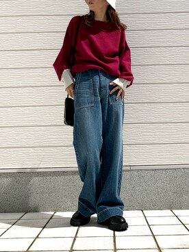 「Casselini（キャセリーニ）のアイテム（ブーツ）」を使った、yuriさん（レディース・155cm）の秋コーディネート
