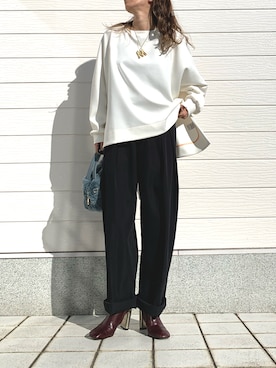 「CELINE（セリーヌ）のアイテム（ブーツ）」を使った、yuriさん（レディース・155cm）の秋コーディネート