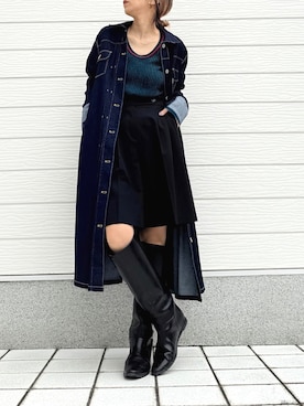 「LE TALON（ルタロン）のアイテム（ブーツ）」を使った、yuriさん（レディース・155cm）の秋コーディネート