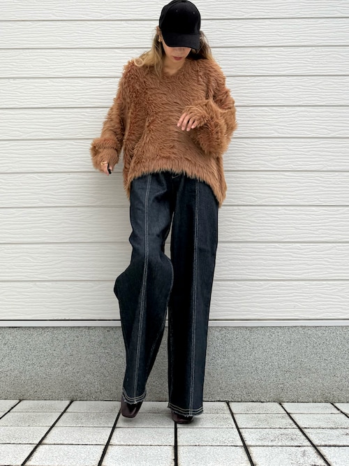 【大人気シリーズ】ストレッチデニムワイドパンツ　美脚　美シルエット　2026　秋冬