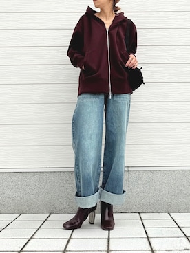 「CELINE（セリーヌ）のアイテム（ブーツ）」を使った、yuriさん（レディース・155cm）の秋コーディネート