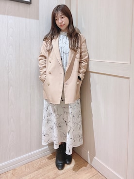 「DRESKIP（ドレスキップ）のアイテム（テーラードジャケット）」を使った、コズさん（レディース・156cm）の春コーディネート