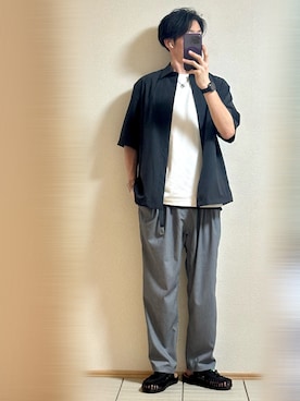 「Gramicci（グラミチ）のアイテム（スラックス）」を使った、Sammyサミーさん（メンズ・177cm）の夏コーディネート