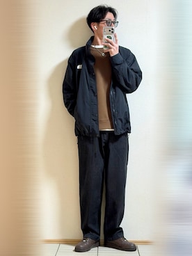 「アイテム（ナイロンジャケット）」を使った、Sammyサミーさん（メンズ・177cm）の秋コーディネート