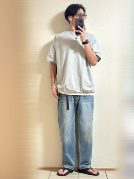 「アイテム（バングル/リストバンド）」を使った、Sammyサミーさん（メンズ・177cm）の夏コーディネート