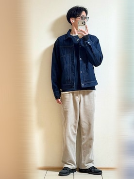 「Ray-Ban（レイバン）のRay-Ban/レイバン サングラス HIGHSTREET 紫外線対策 UV対策 20RB4258F-60187（サングラス、ブラック系）」を使った、Sammyサミーさん（メンズ・177cm）の春コーディネート