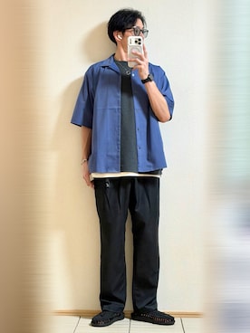 「URBAN RESEARCH DOORS（アーバンリサーチドアーズ）の『吸水速乾/接触冷感/イージーケア』クイックドライ ショートスリーブTシャツ（Tシャツ/カットソー、グレー系）」を使った、Sammyサミーさん（メンズ・177cm）の夏コーディネート