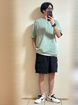 「THE NORTH FACE（ザノースフェイス）のアイテム（カーゴパンツ）」を使った、Sammyサミーさん（メンズ・177cm）の夏コーディネート