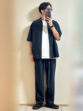 「Gramicci（グラミチ）の『別注』Gramicci　SOLOTEXストレッチタックパンツ（その他パンツ）」を使った、Sammyサミーさん（メンズ・177cm）の夏コーディネート