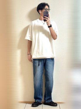 「アイテム（バングル/リストバンド）」を使った、Sammyサミーさん（メンズ・177cm）の夏コーディネート