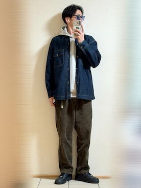 「アイテム（チノパンツ）」を使った、Sammyサミーさん（メンズ・177cm）の秋コーディネート
