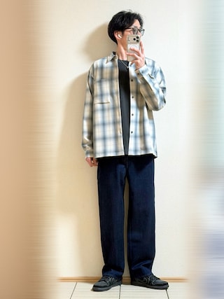 「GLOBAL WORK（グローバルワーク）のアーバンオンブレシャツ/147185（シャツ/ブラウス）」を使った、Sammyサミーさん（メンズ・177cm）の春コーディネート