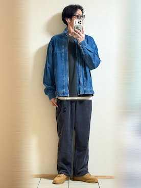 「アイテム（デニムジャケット）」を使った、Sammyサミーさん（メンズ・177cm）の秋コーディネート