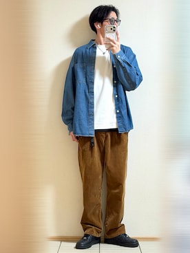 「アイテム（Tシャツ/カットソー）」を使った、Sammyサミーさん（メンズ・177cm）の秋コーディネート
