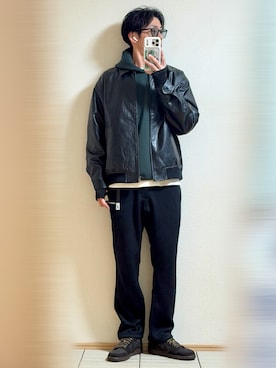 「アイテム（ブルゾン）」を使った、Sammyサミーさん（メンズ・177cm）の冬コーディネート