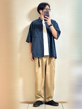 「アイテム（サンダル）」を使った、Sammyサミーさん（メンズ・177cm）の夏コーディネート