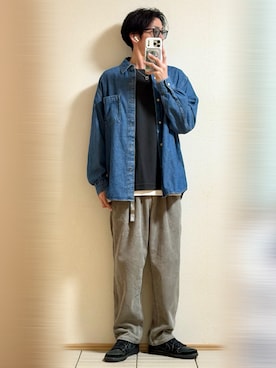 「アイテム（チノパンツ）」を使った、Sammyサミーさん（メンズ・177cm）の秋コーディネート