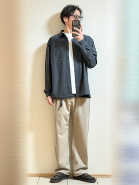 「Ray-Ban（レイバン）のRay-Ban/レイバン サングラス HIGHSTREET 紫外線対策 UV対策 20RB4258F-60187（サングラス、ブラック系）」を使った、Sammyサミーさん（メンズ・177cm）の秋コーディネート