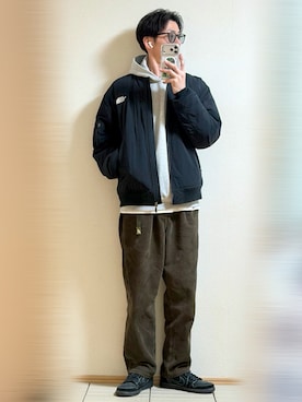 「アイテム（MA-1）」を使った、Sammyサミーさん（メンズ・177cm）の秋コーディネート