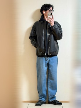 「URBAN RESEARCH DOORS（アーバンリサーチドアーズ）のFL フライトジャケット（その他アウター、ブラック系）」を使った、Sammyサミーさん（メンズ・177cm）の春コーディネート