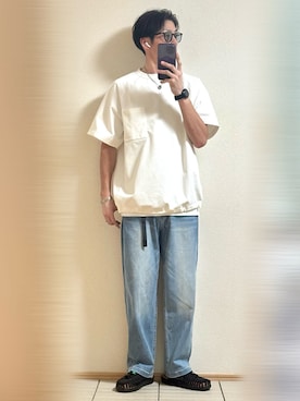 「アイテム（デジタル腕時計）」を使った、Sammyサミーさん（メンズ・177cm）の夏コーディネート
