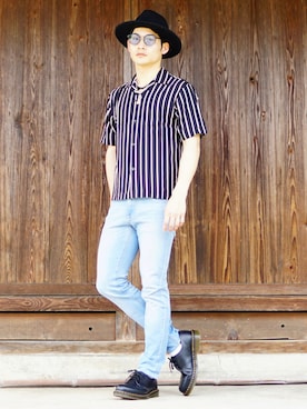 「Dr. Martens（ドクターマーチン）のDr.Martens / ドクターマーチン 1461 3EYE GIBSON SHOE 3ホール ギブソン シューズ ブーツ（ブーツ）」を使った、HIROKIANDOさん（メンズ・170cm）の夏コーディネート
