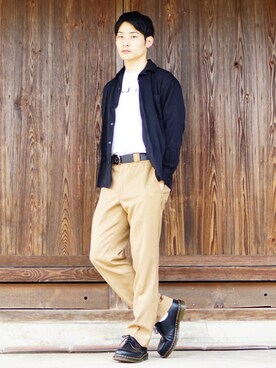 「Dr. Martens（ドクターマーチン）のDr.Martens / ドクターマーチン 1461 3EYE GIBSON SHOE 3ホール ギブソン シューズ ブーツ（ブーツ）」を使った、HIROKIANDOさん（メンズ・170cm）の夏コーディネート