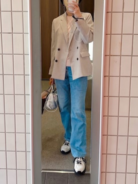「GU（ジーユー）のアイテム（テーラードジャケット）」を使った、yuukiさん（レディース・170cm）の春コーディネート