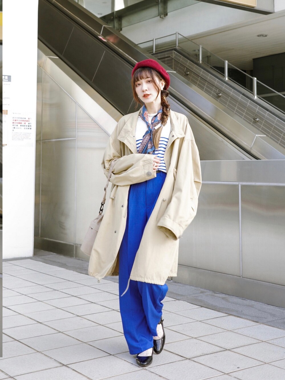 「164cm、ootd、ootdtw、GU、plain-me、Taiwan、WEARBOOKエントリー、冬コーデ、冬のコーデ、秋冬コーデ、高身長コーデ、GUコーデ、dappei、blue、white」｜「GUのアイテム（パンツ、ブルー系）」を使った、Shih シイ🐰さん（レディース・164cm）の冬コーディネートの1枚目の写真