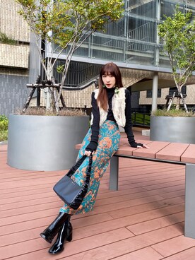 「skirt」｜「アイテム（ジャケット/アウター）」を使った、Shih シイ🐰さん（レディース・164cm）の冬コーディネート
