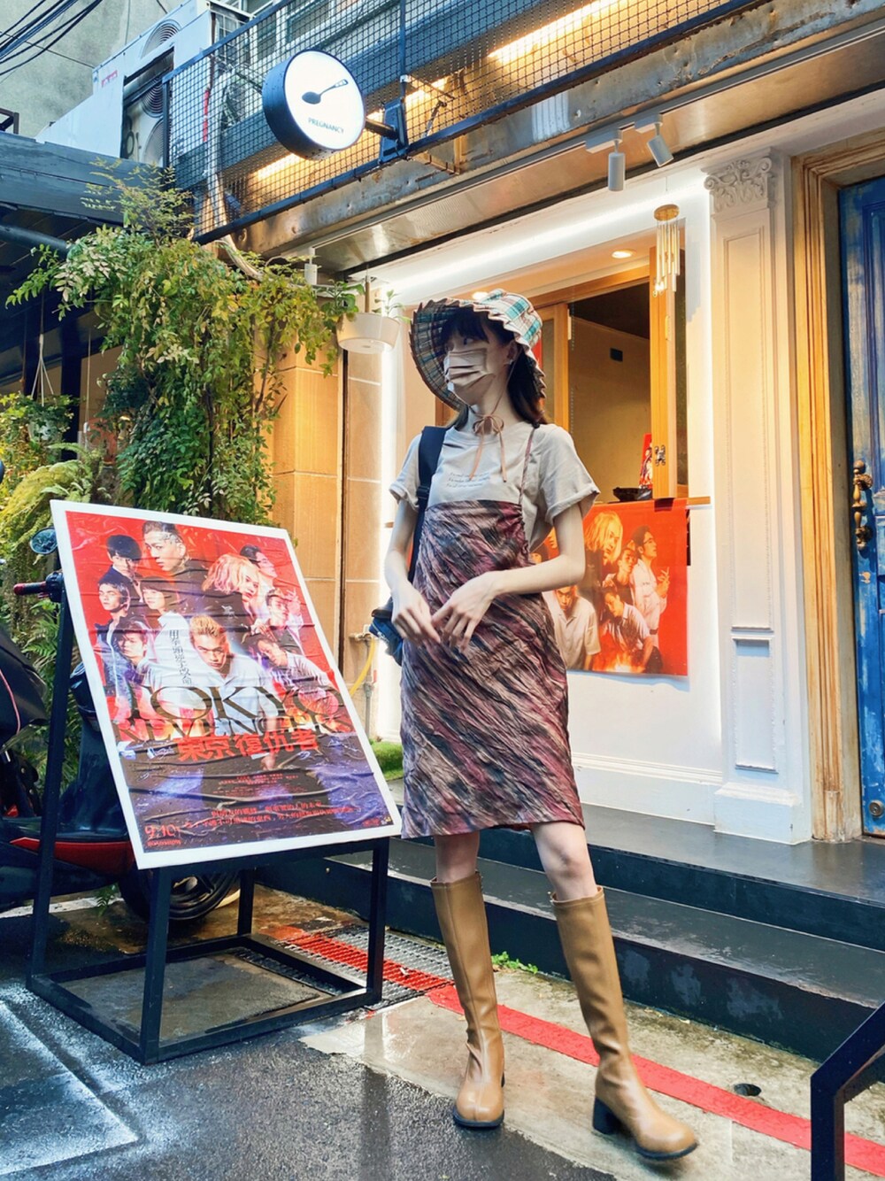 「lornamurray、ootd、ootdtw、summer、gracegift、夏コーデ、夏、長靴」｜「gracegiftのアイテム（ブーツ、ブラウン系）」を使った、Shih シイ🐰さん（レディース・164cm）の秋コーディネートの1枚目の写真