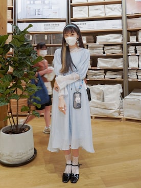 「blue」｜「アイテム（アクセサリー）」を使った、Shih シイ🐰さん（レディース・164cm）の夏コーディネート