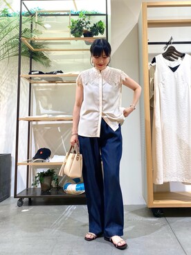 秋山 里織さん（レディース・158cm）の夏コーディネート