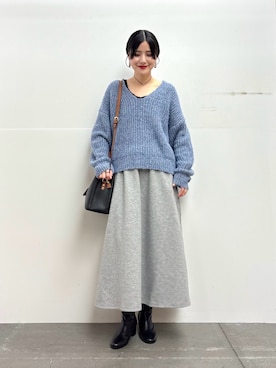 秋山 里織さん（レディース・158cm）の冬コーディネート