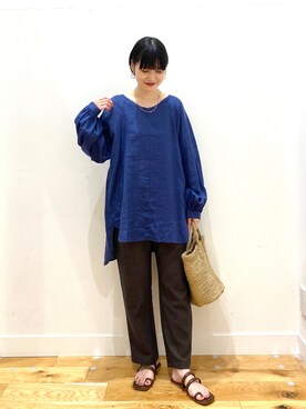 「URBAN RESEARCH DOORS WOMENS」｜「アイテム（その他）」を使った、秋山 里織さん（レディース・158cm）の夏コーディネート
