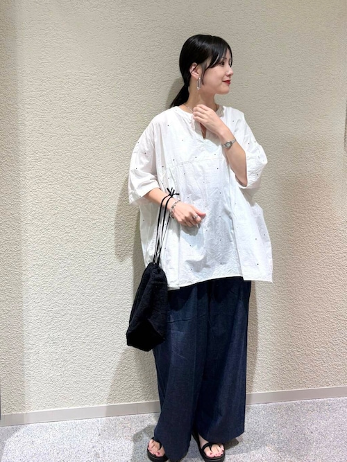 コットンレース巾着バッグ