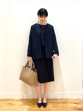 秋山 里織さん（レディース・158cm）の冬コーディネート