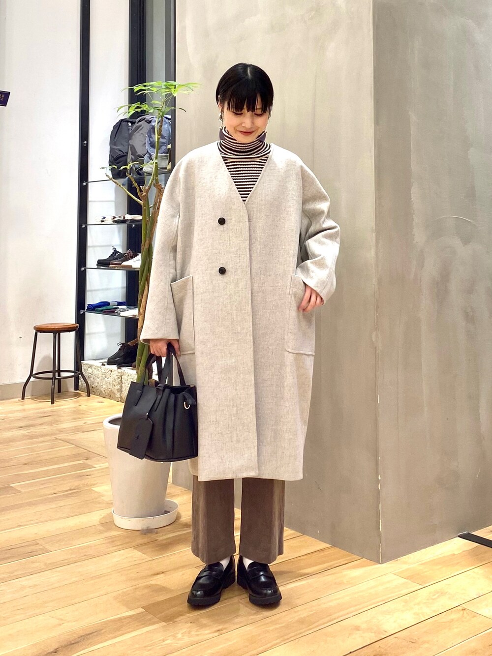 FORK&SPOON◆Vネックコクーンコート FORK&SPOON（フォークアンドスプーン）の「FORK&SPOON Vネック