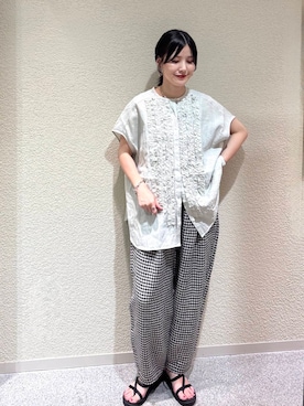 秋山 里織さん（レディース・158cm）の夏コーディネート