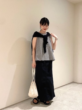 秋山 里織さん（レディース・158cm）の夏コーディネート