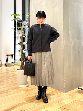 秋山 里織さん（レディース・158cm）の冬コーディネート