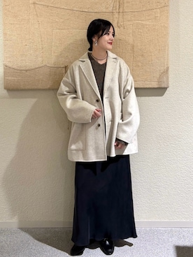 「アイテム（その他アウター）」を使った、秋山 里織さん（レディース・158cm）の秋コーディネート