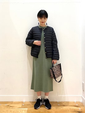 「KBF+（ケービーエフプラス）のアイテム」を使った、秋山 里織さん（レディース・158cm）の冬コーディネート