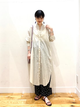 「KBF+（ケービーエフプラス）のアイテム」を使った、秋山 里織さん（レディース・158cm）の夏コーディネート