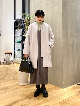 秋山 里織さん（レディース・158cm）の冬コーディネート