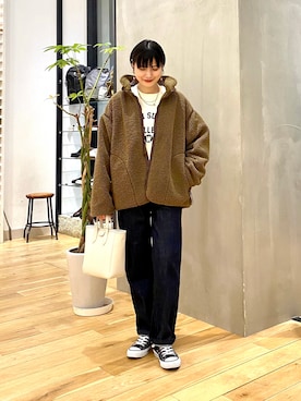 秋山 里織さん（レディース・158cm）の冬コーディネート