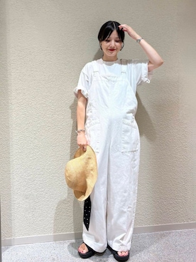 「骨格ウェーブ」｜「アイテム（オールインワン・サロペット）」を使った、saoriさん（レディース・158cm）の夏コーディネート