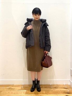 秋山 里織さん（レディース・158cm）の冬コーディネート