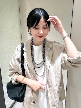 「アイテム（ジャケット/アウター）」を使った、秋山 里織さん（レディース・158cm）の夏コーディネート